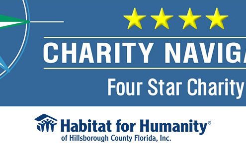 Habitat Hillsborough Earns Coveted Charity Navigator 4-star Rating