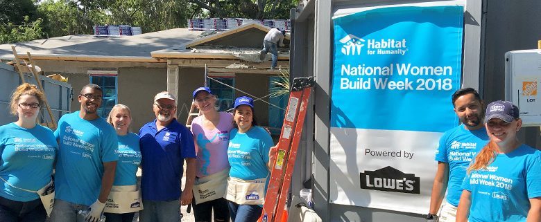 Lowe’s participates on Tampa build site for Habitat National Women Build Week