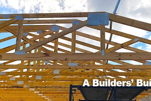 Raising the roof on the first of two Habitat-Thrivent Faith Build homes