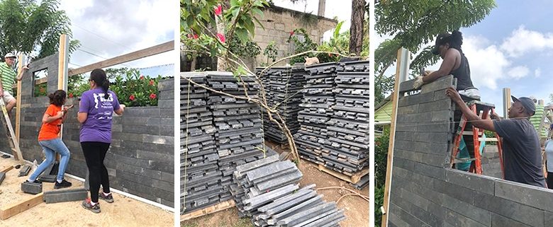 Habitat Hillsborough Global Village team builds “Lego-like” house from recycled plastic bricks