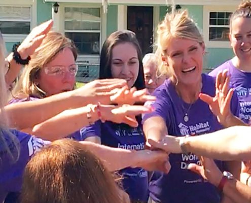 Habitat Hillsborough Global Village team builds “Lego-like” house from recycled plastic bricks