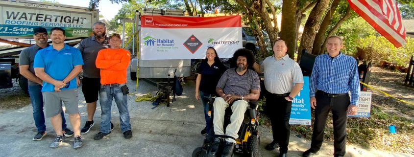 Habitat for Humanity and GAF Install Nation’s First Roof Made with Recycled Shingles for Tampa Veteran Family